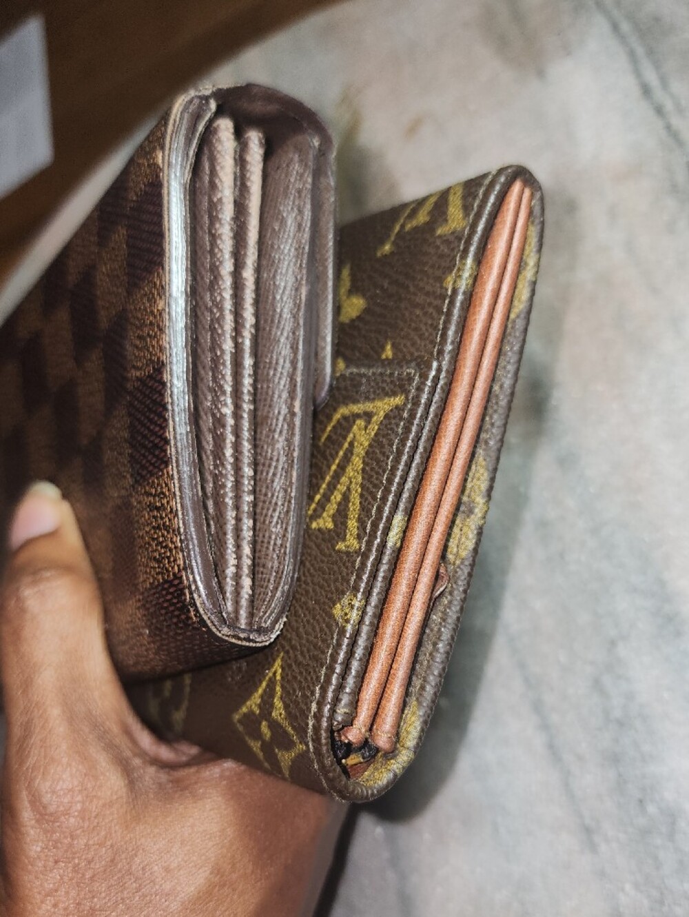 Louis Vuitton Brown Monogram & Damier Wallet Pair - Picture 5 of 15